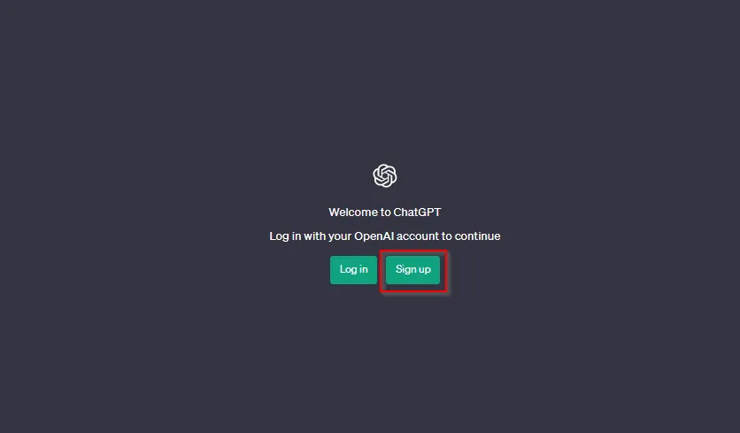 Click the Sign Up button