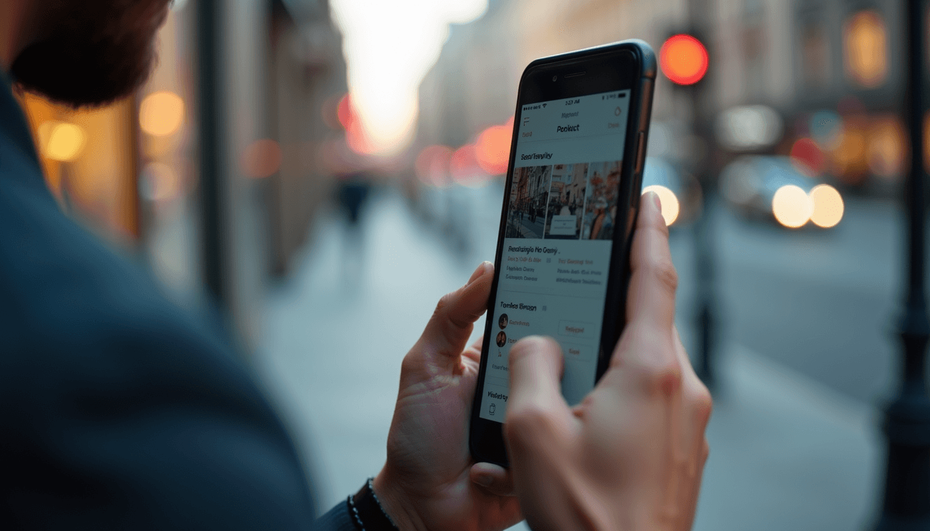 Close-up view of a smartphone displaying social media scheduling app